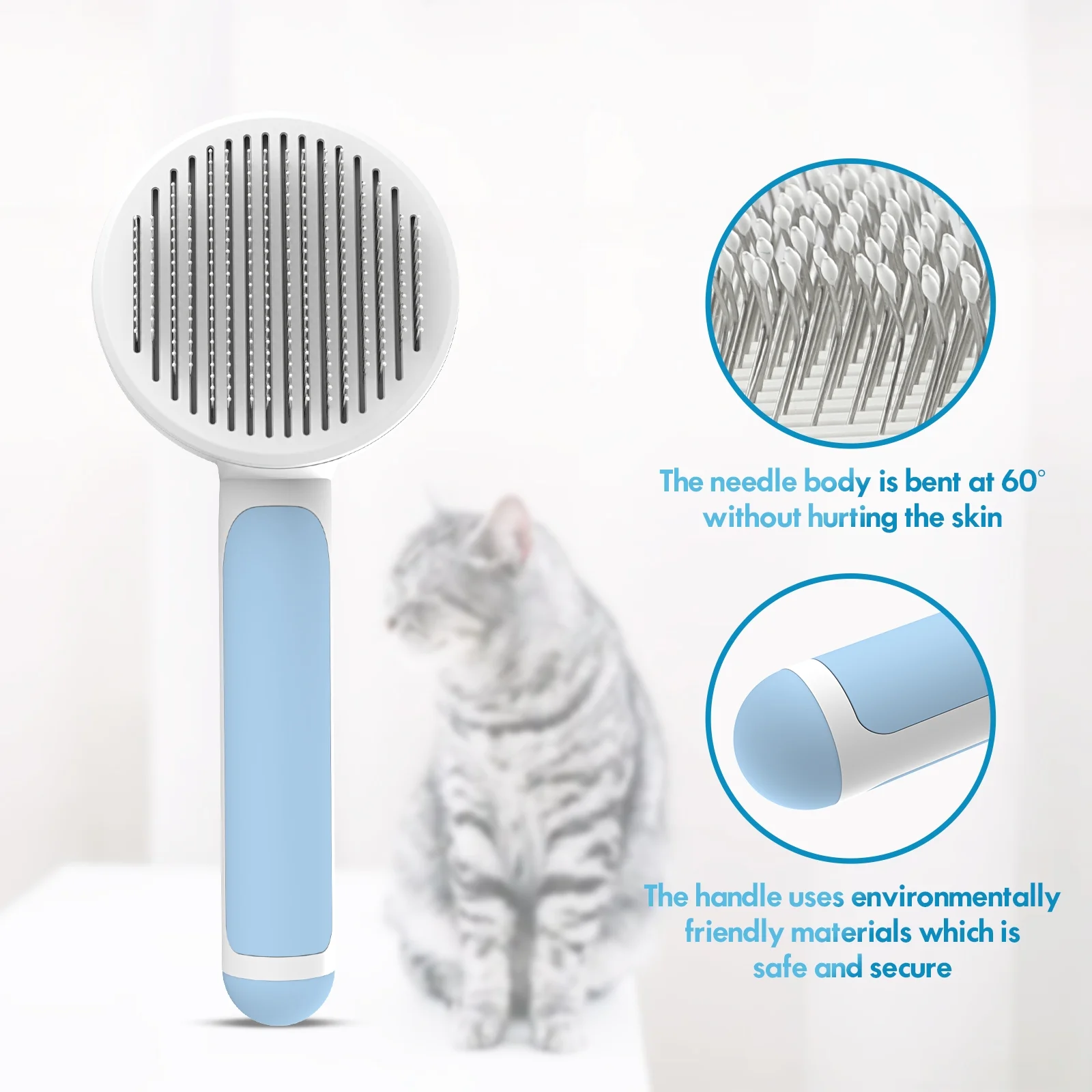 Charkool Dog brush for shedding, Grooming, Dog & Cat Brushes Deshedding with Release Button for Self Cleaning