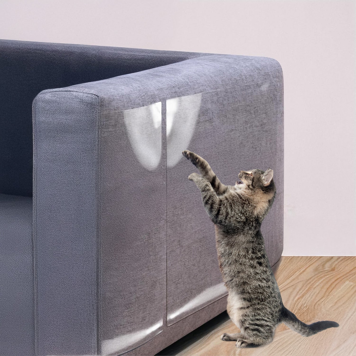 Anti-Cat Scratch Furniture Protector, Heavy-Duty Self-Adhesive Tape, with 20 Twist Pins