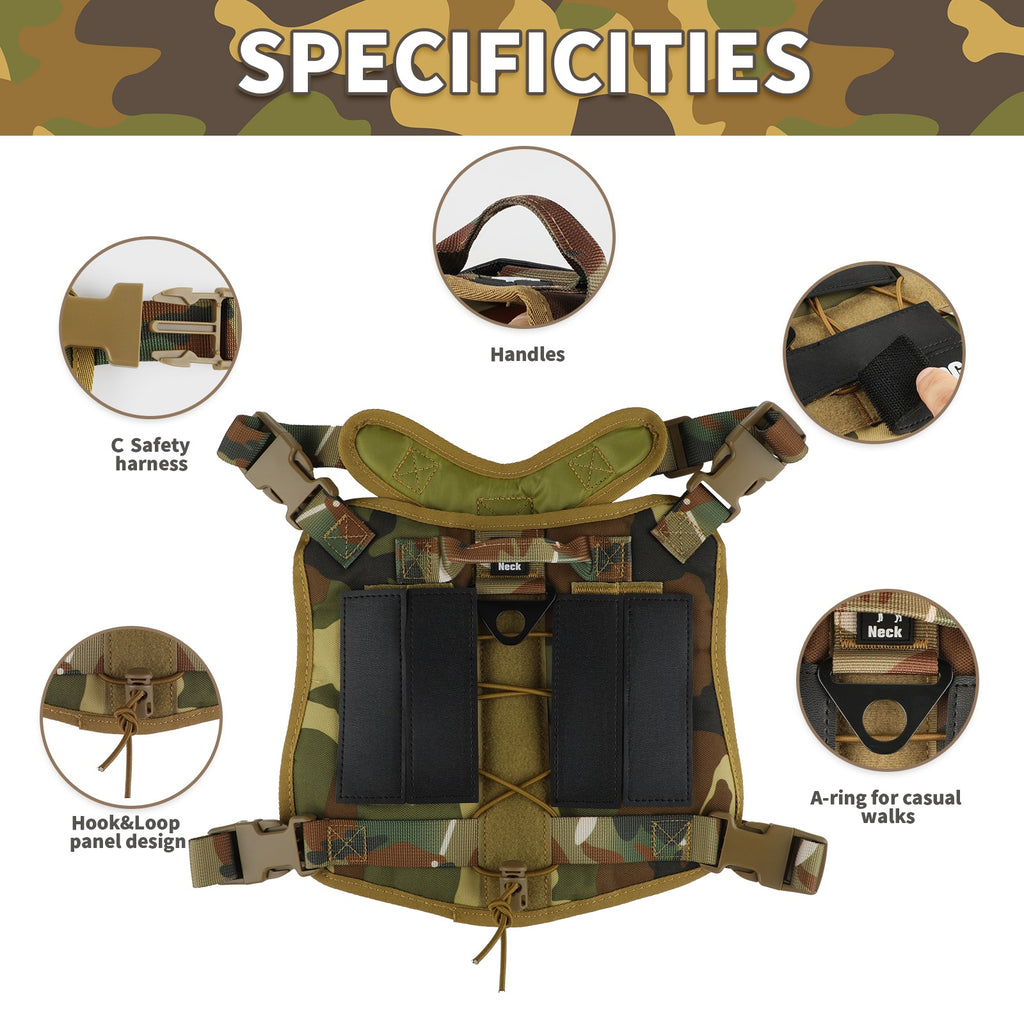 Charkool Dog Harness, No Pull Dog Harness for Large Dogs, Heavy Duty Pet Harness with Handle, Adjustable Easy on Pet Harness for Running Walking