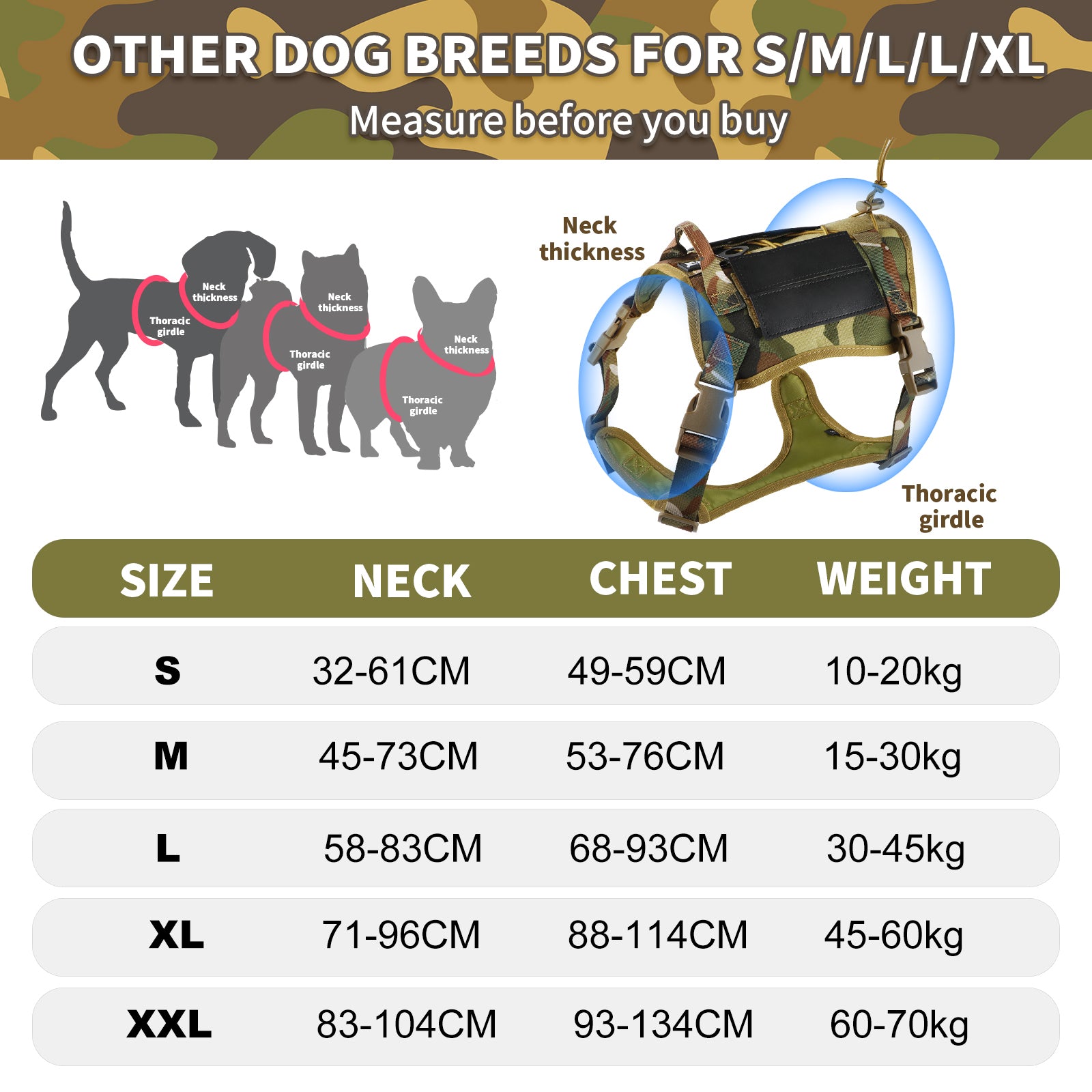 Charkool Dog Harness, No Pull Dog Harness for Large Dogs, Heavy Duty Pet Harness with Handle, Adjustable Easy on Pet Harness for Running Walking