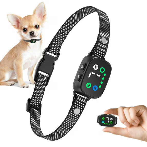 Bark Collar for Small Dogs, No Shock Small Dog Bark Collar, Rechargeable Shockless Smart Anti Barking Collar with 7 Adjustable Sensitivity Beep Vibration for Small Dogs