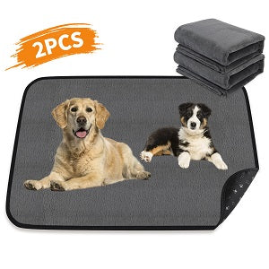 2 Packs Reusable Dog Mat for Floor, Non-Slip Washable Pee Pads for Puppy